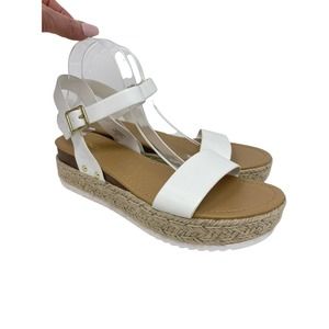 Soda White and Tan Sandals